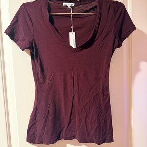 James Perse Deep Burgundy Short Sleeve Tee